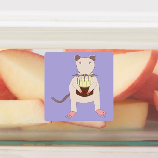 Siamese Rat met Birthday Cake Labels (Aangebracht)