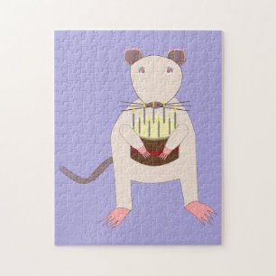 Siamese Rat met Birthday Cake Legpuzzel