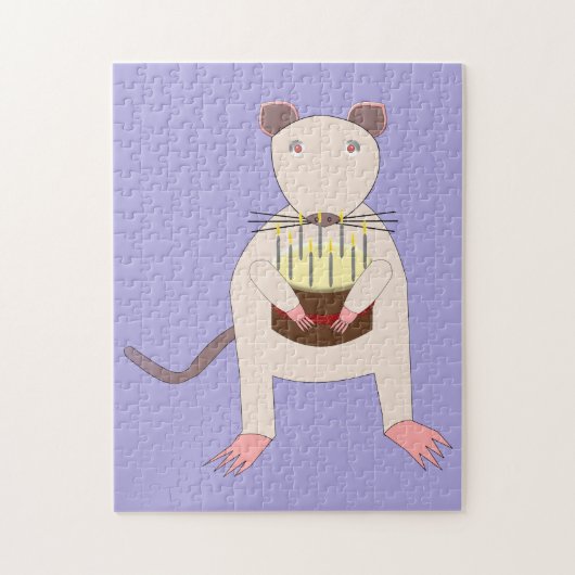 Siamese Rat met Birthday Cake Legpuzzel (Verticaal)