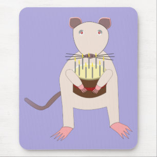 Siamese Rat met Birthday Cake Muismat