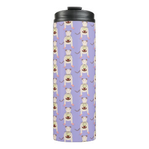 Siamese Rat met Birthday Cake Patterned Thermosbeker