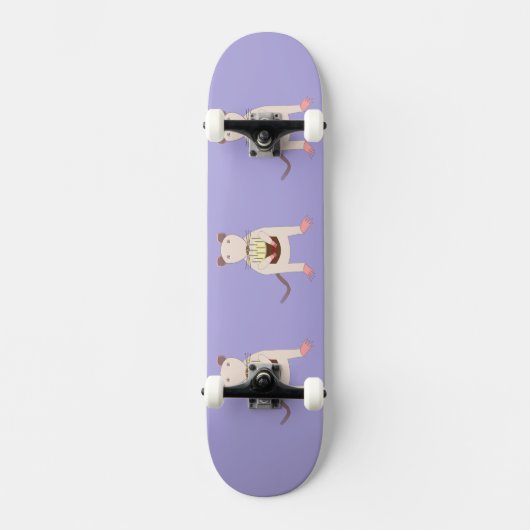 Siamese Rat met Birthday Cake Persoonlijk Skateboard (Voorkant)