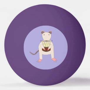 Siamese Rat met Birthday Cake Pingpongbal