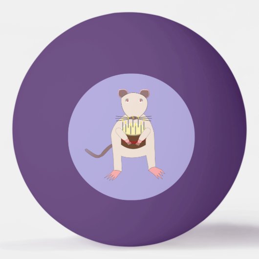 Siamese Rat met Birthday Cake Pingpongbal (Voorkant)