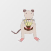 Siamese Rat met Birthday Cake Raamsticker (Vel)