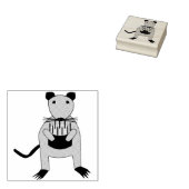 Siamese Rat met Birthday Cake Rubberstempel (Gestempeld)