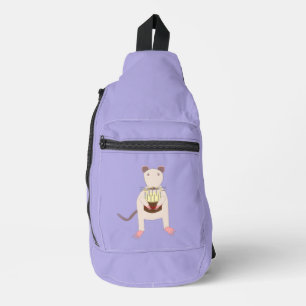 Siamese Rat met Birthday Cake Sling Bag