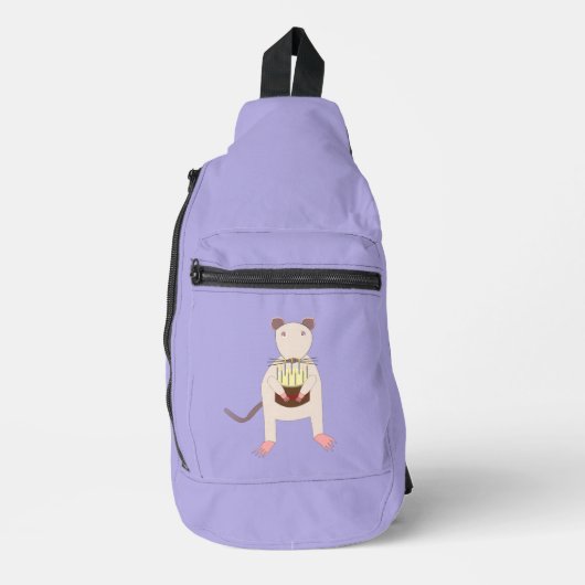 Siamese Rat met Birthday Cake Sling Bag (Voorkant)