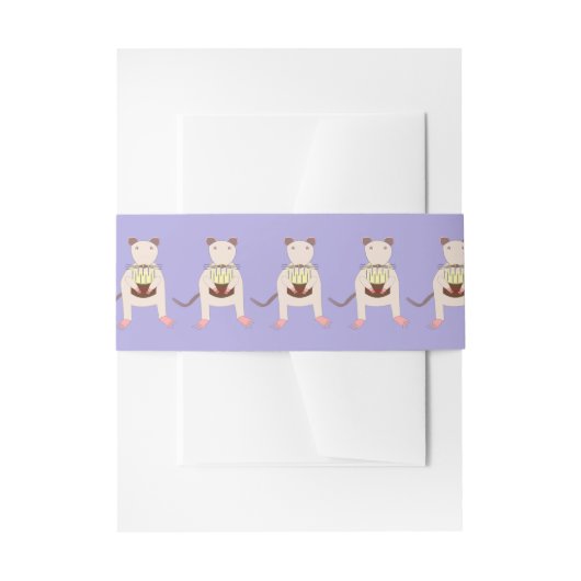 Siamese Rat met Birthday Cake Uitnodigingen Wikkel (Voorkant Voorbeeld)