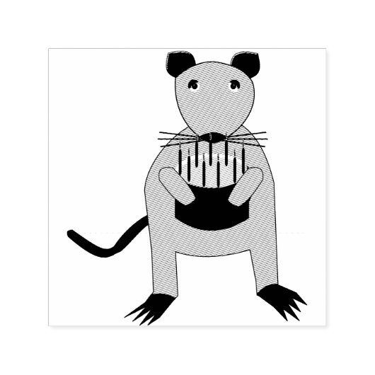 Siamese Rat met Birthday Cake Zelfinktende Stempel (Design)