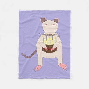 Siamese rat met verjaardagstaart fleece deken