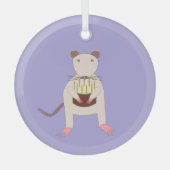 Siamese rat met verjaardagstaart glas ornament (Voorkant)