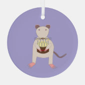 Siamese rat met verjaardagstaart glas ornament (Achterkant)