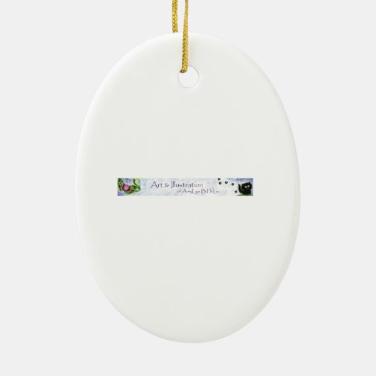 Siamese Red Ribbon Keramisch Ornament (Achterkant)