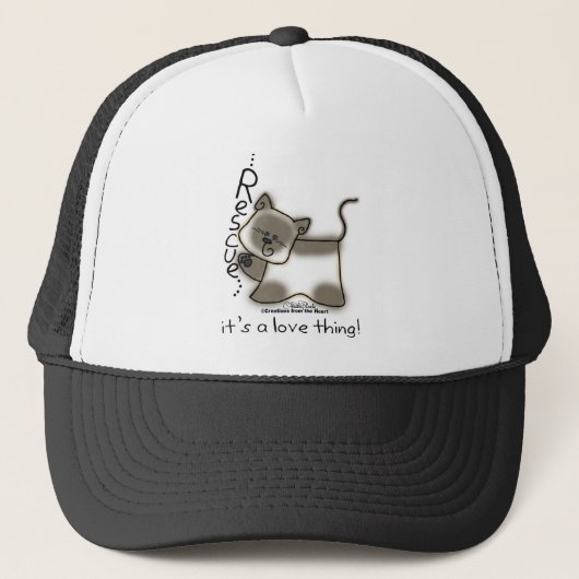 Siamese REDDING...het is een liefdesding! Trucker Pet (Voorkant)