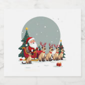 Siamese Reindeer Christmas Siamese Cat Lover Gifts Sparkling Wijnetiket (Enkel label)
