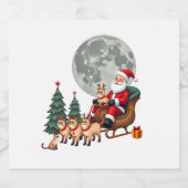 Siamese Reindeer Christmas Siamese Cat Lover Gifts Sparkling Wijnetiket (Enkel label)