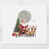 Siamese Reindeer Christmas Siamese Cat Lover Gifts Sparkling Wijnetiket (Enkel label)