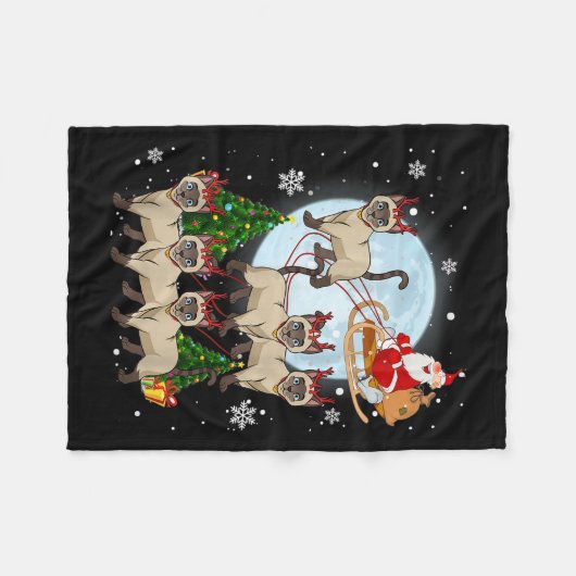 Siamese Reindeer Christmas Siamese Cat Lover Men W Fleece Deken (Voorkant (Horizontaal))