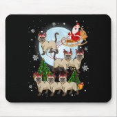 Siamese Reindeer Christmas Siamese Cat Lover Men W Muismat (Voorkant)
