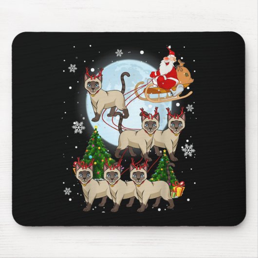 Siamese Reindeer Christmas Siamese Cat Lover Men W Muismat (Voorkant)