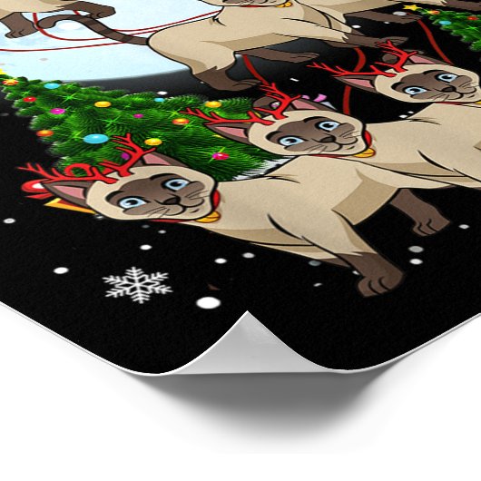 Siamese Reindeer Christmas Siamese Cat Lover Men W Poster (Hoek)