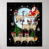 Siamese Reindeer Christmas Siamese Cat Lover Men W Poster (Voorkant)