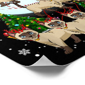 Siamese Rendier Kerstmis Siamese Kattenliefhebber Poster (Hoek)