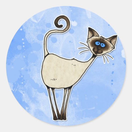 siamese ronde sticker (Voorkant)