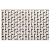 Siamese Santa Cat | Funny Kat kerstfeestdag Stof (Yard (91,4 cm))