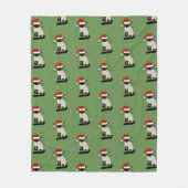 Siamese Santa Cat Pattern Kerstvakantie Kat Fleece Deken (Voorkant)