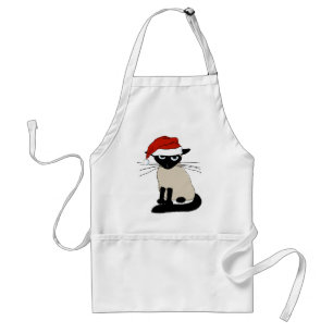 Siamese Santa Clause - Funny Holiday Kitty Cat Standaard Schort