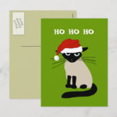 Siamese Santa Clause - Funny Kitty Cat Kerstmis Feestdagenkaart (Voorkant / Achterkant)