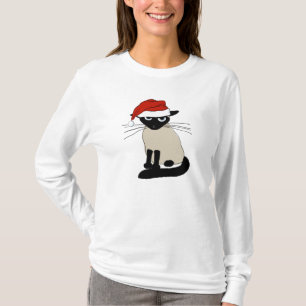 Siamese Santa Clause - Grappig kerstkaartje T-shirt