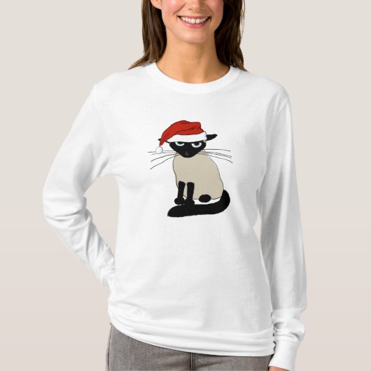 Siamese Santa Clause - Grappig kerstkaartje T-shirt (Voorkant)
