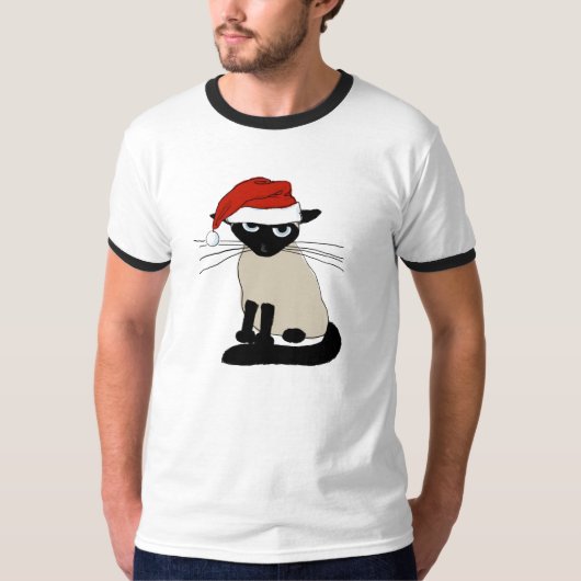Siamese Santa Clause - Grappig kerstkerstfeest T-shirt (Voorkant)