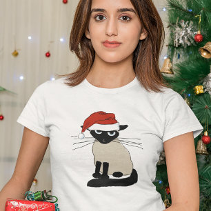 Siamese Santa Clause - Grappig kerstkerstkat T-shirt