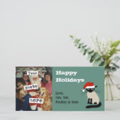 Siamese Santa | Funny Cat Kerstmis | Uw foto Feestdagenkaart (Staand voorkant)