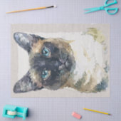 Siamese Shorthair Cat Waterverf Sketch Tissuepapier (Craft)