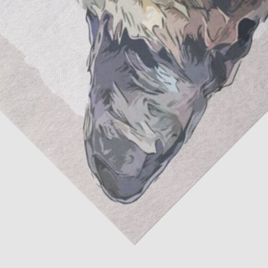 Siamese Shorthair Cat Waterverf Sketch Tissuepapier (Detail)