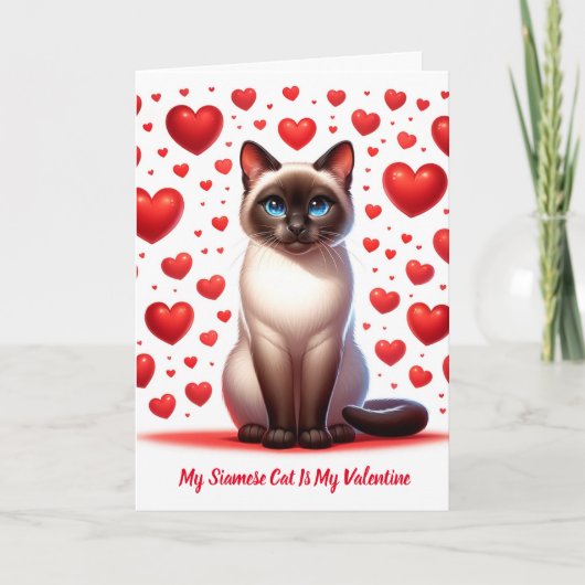 Siamese Sweethearts Gevouwen Vakantie Kaart (Voorkant)