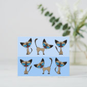 Siamese Times Three Briefkaart (Staand voorkant)