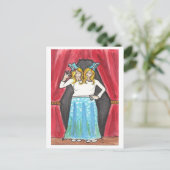 Siamese Twins circus + zijdelingse show briefkaart (Staand voorkant)