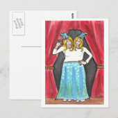 Siamese Twins circus + zijdelingse show briefkaart (Voorkant / Achterkant)