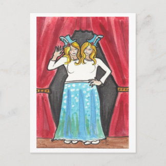 Siamese Twins circus + zijdelingse show briefkaart