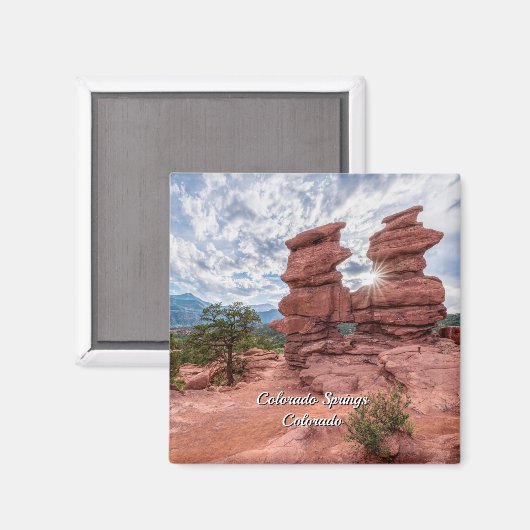 Siamese Twins Colorado Sunburst Square Magnet (Voorkant / Achterkant)