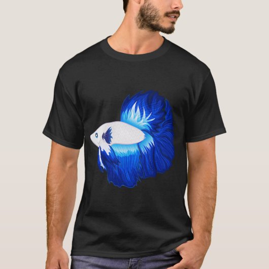Siamese vechtvis, Blauwe Betta Vis liefhebber Tee T-shirt (Voorkant)