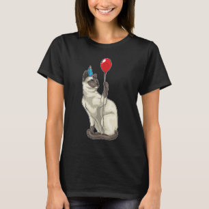 Siamese Verjaardagsballonfeest pet T-shirt