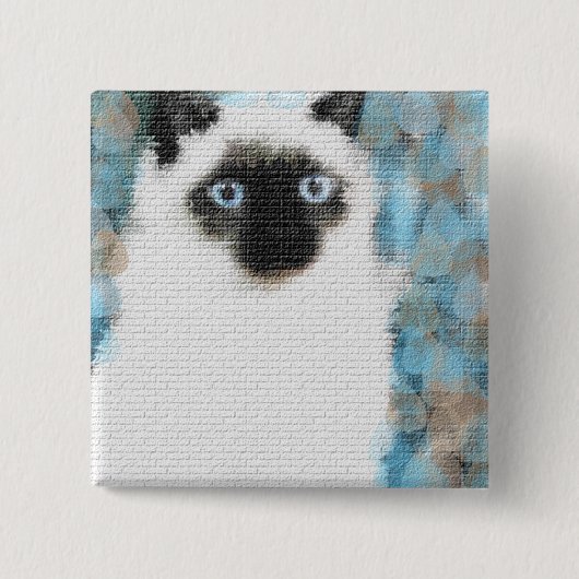 Siamese Vierkante Button 5,1 Cm (Voorkant)