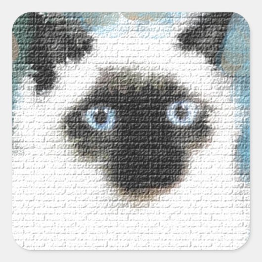 Siamese Vierkante Sticker (Voorkant)